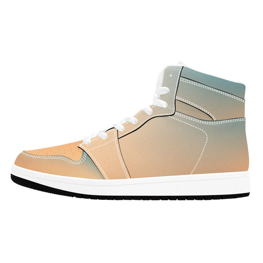 High Top Sneakers Customizable High Top Sneakers Gradient Salmon Blue Men's High Top Sneakers